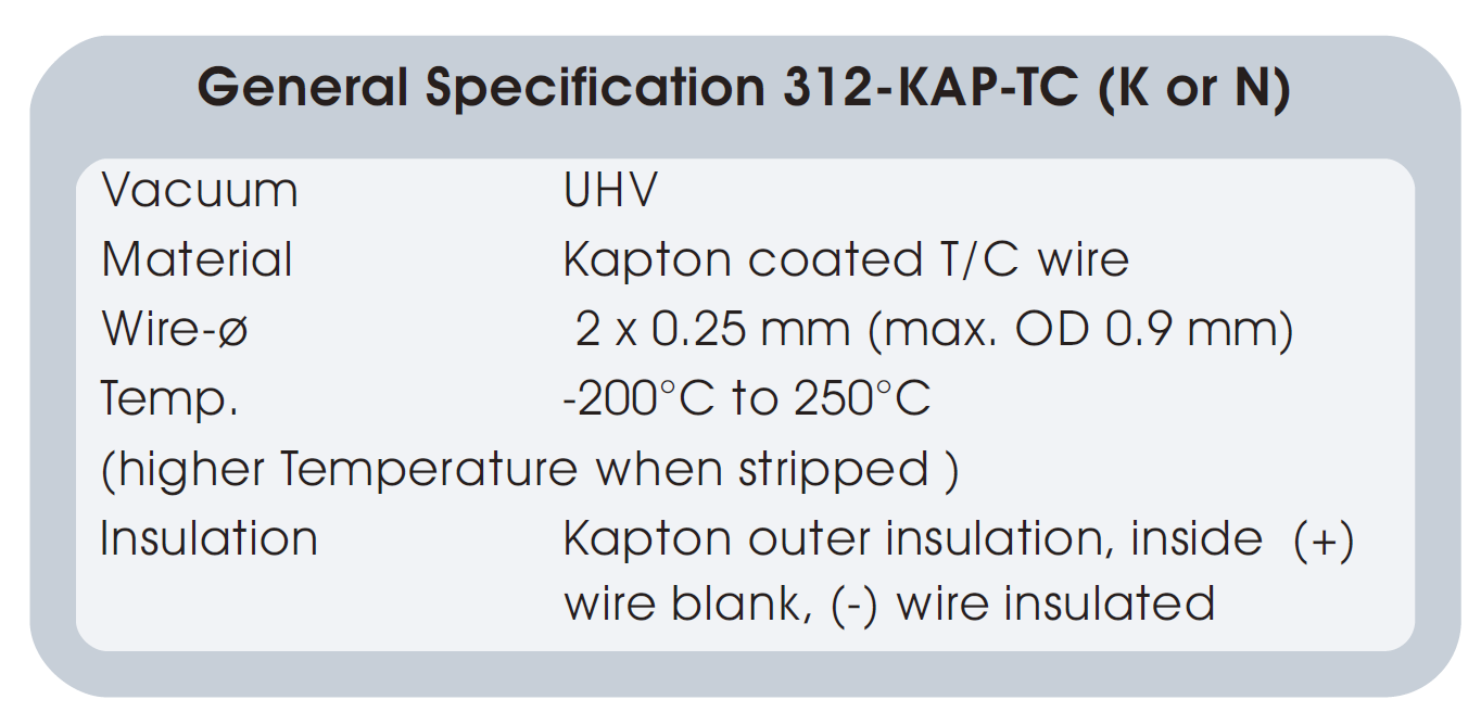 單層Kapton絕緣熱偶線纜基本參數(shù)
